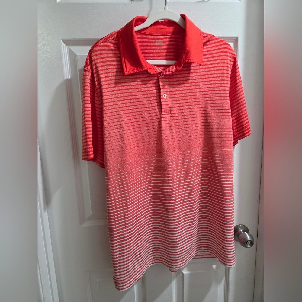 Falls Creek Polo in Orange & White Stripes